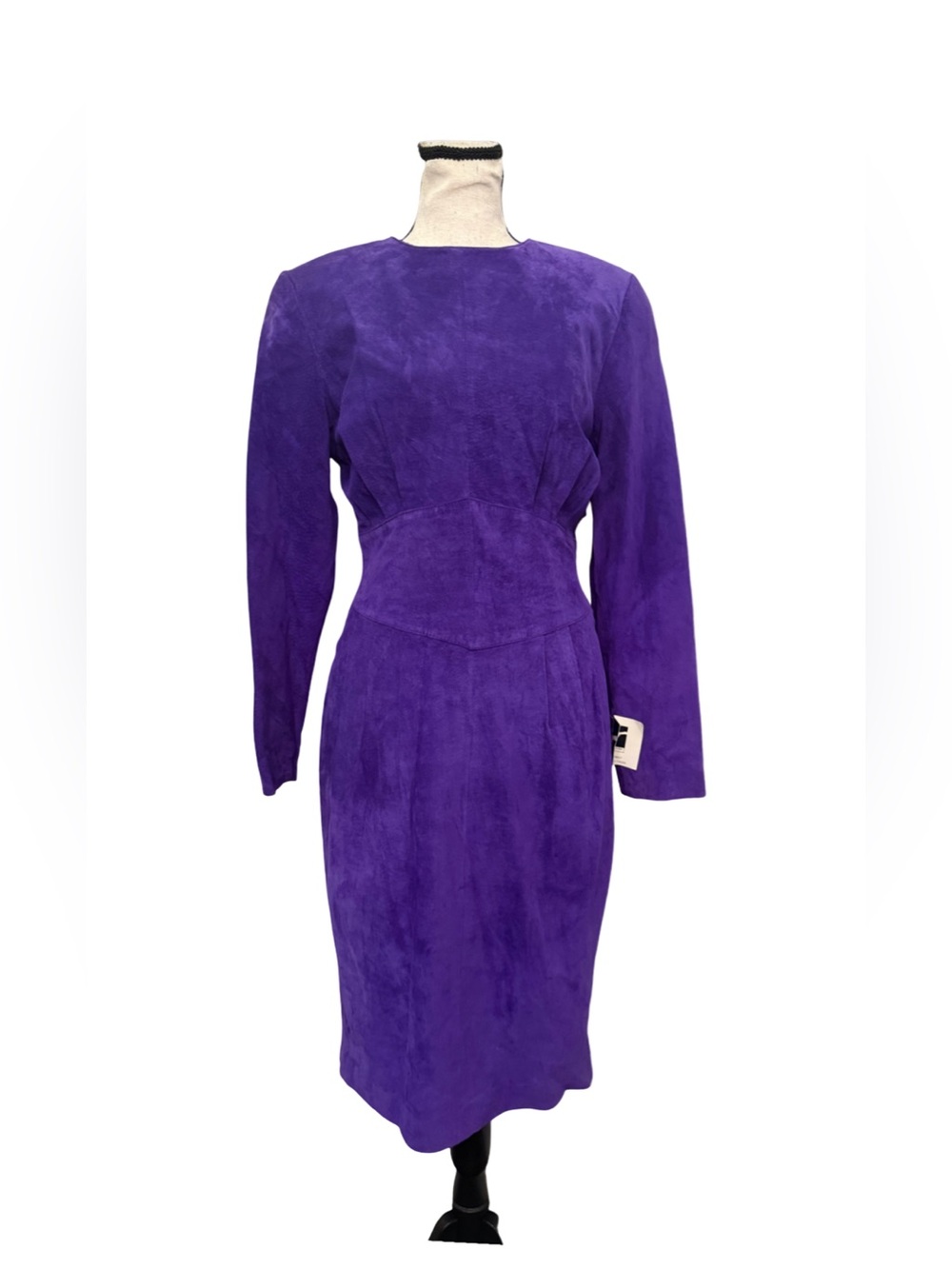 Vintage Morgan Taylor Petites Genuine Suede Leather Dress NWT Size 8 Purple